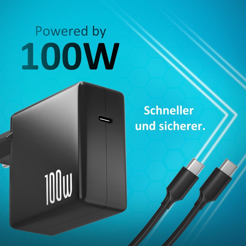 100W USB C Netzteil, Basicvolt Ladegerät USB C Schnellladegerät kompatibel