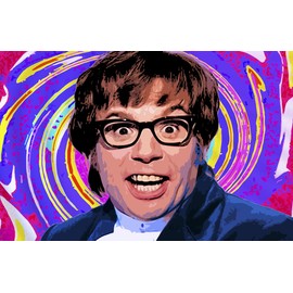 Austin Powers Pop Art Illustration #3 - British Spy 60's Comedy Home Decor Poster Print (11x17 inches)
