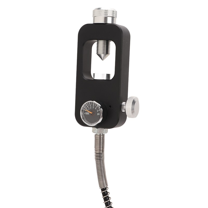 Diving Tank Refill Adapter with Gauge Hose Aluminium Alloy Durable