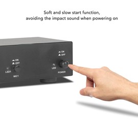 DHYAWUER 2 Channel 48V Universal Compact Phantom Power Set for Condenser Microphone Music Recording Equipment