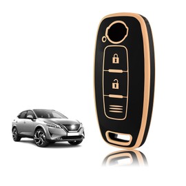 TOOMUME Key Case TPU Car Key Case Fits Nissan Qashqai J12 Juke F16 X Trail T33 Airya B6 B8 B9 Micra Altima Teana Murano Kicks, Key Cover Protection Key Case - Three Lines