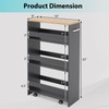 POWERSTONE 4-Tier Slim Storage Cart, Narrow Kitchen Rolling Cart w/Handle