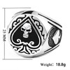 JAJAFOOK Men Titanium Steel Ace of Spades High Polished Gothic