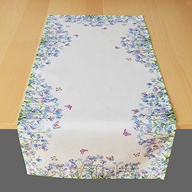 Raebel Table Series Flowers & Butterflies Print Design Colourful (Table Runner 40 x 90 cm)