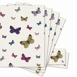 4 Sheets of Butterfly Wrapping Paper - Butterflies Gift Wrap and Tags - 70x50cm - Birthday, Mother's Day or Any Occasion - Recyclable and Eco Friendly