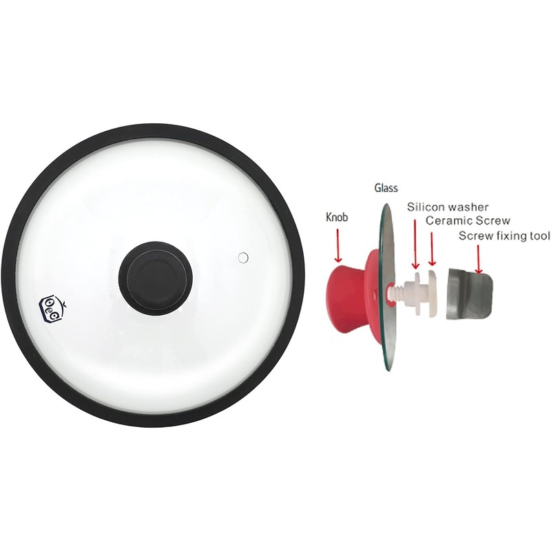 OEC Vented Splatter Guard Microwave Glass Cover with Easy-Grip Handle