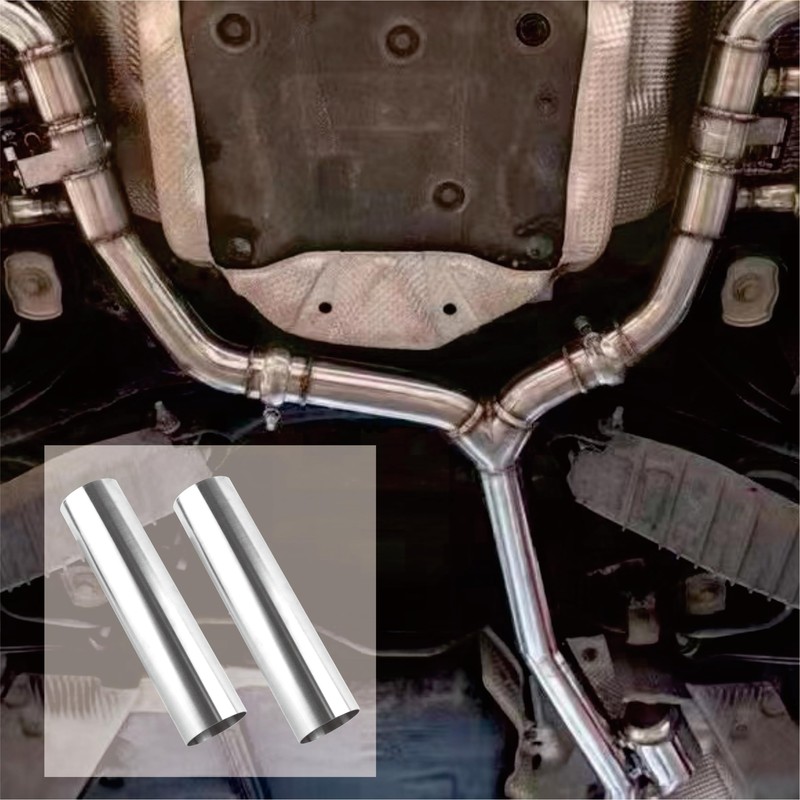 2PCS 3 Inch Stainless Steel Exhaust Pipe, 3" OD x