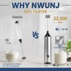 NWUNJ Rechargeable Milk Frother Handheld with Stand, 3-Speed
