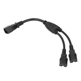 Power Cable Splitter Y Shape 30cm IEC320 C14 Male to 2 C15 Female Power Adapter Cord 10A 250V