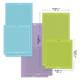 ReArt Cutting Mat Variety 6 Packs for Cricut Maker 3/Maker/Explore 3/Air 2/Air/One Adhesive Sticky Replacement - Strong, Standard, Light, 12in x 12in x 3 Packs, 12in x 24in x 3 Packs.