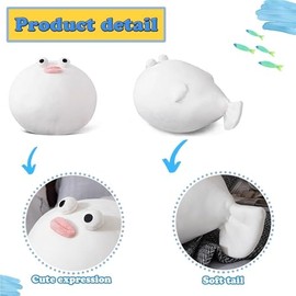 Puffer Fish Plush Pillow - 15.7 inch Puffer Fish Stuffed Animal Plush - Birthday for Girls Boys Adults