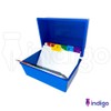 Indigo® Office Index Record Card Box Filing Box with Coloured