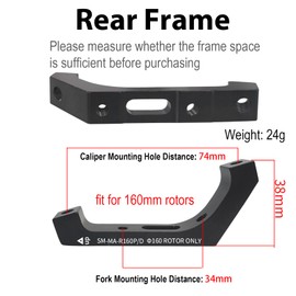 CooMeng SM-MA-F160P/D R160P/D Flat Mount to Post Mount Brake Caliper Adapter for 160mm Rotors Road Disc Brake FM to PM