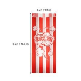 Baluue 100pcs Popcorn Packing Bag, Bulk Stripe Popcorn Paper Boxes Classic Vintage Red and White Striped Design Popcorn Boxes for Cinema Birthday Party