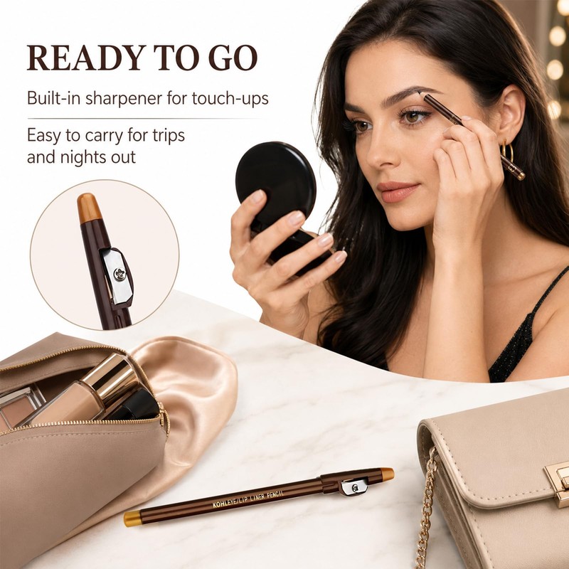 6PCS 3Colors Eyebrow Pencil Set with Sharpener - Long Lasting