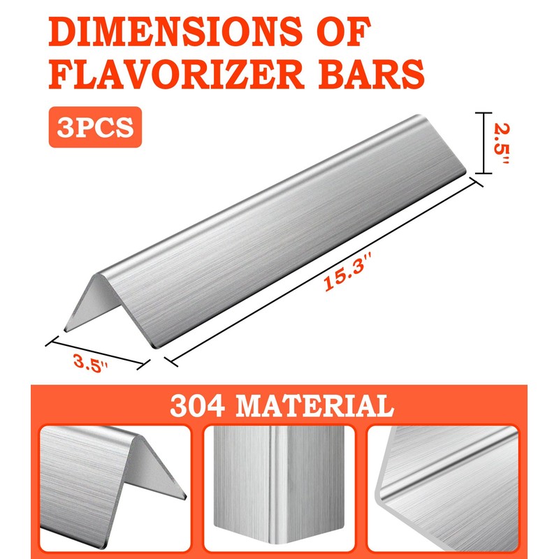 GasSaf 15.3 inch Flavorizer Bars Replacement for Weber 7635 Spirit