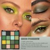 16-Color Green Eyeshadow Palette - Matte & Glitter Shades, Bright