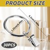 30PCS Curtain Rod Ring Clips, Curtain Rings With Clips, Rustproof