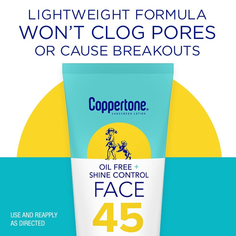 Coppertone Oil Free & Shine Control SPF 45 Face Sunscreen