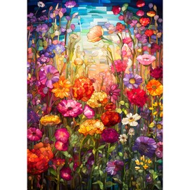 QQYRHN 5D Colourful Flowers Diamond Painting Kit for Adults Beginners Wild Flowers Diamond Art Kits Complete DIY Dreamland Diamond Embroidery Set Perfect for Relaxation and Decoration 30 x 40 cm