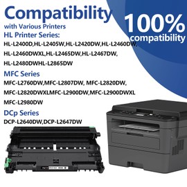 Compatible DR830 Drum 2 Pack Replacement for Brother DR830xl DR-830 Drum Unit to use with DCP-L2640DW HL-L2480DW MFC-L2807DW MFC-L2820DW MFC-L2820DWXL Printer (Drum only)