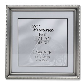 Lawrence Frames Antique Pewter 5x5 Picture Frame - Bead Border Design