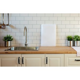 FONTEME White Color Coded Polypropylene Cutting Board 12" x 18" x 1/2" | Non-Slip Surface | Dishwasher Safe | Great For Vegetable, Fruit, Meat, Chicken, Fish, Cheese, Bread, And More. WHITE [1PK]