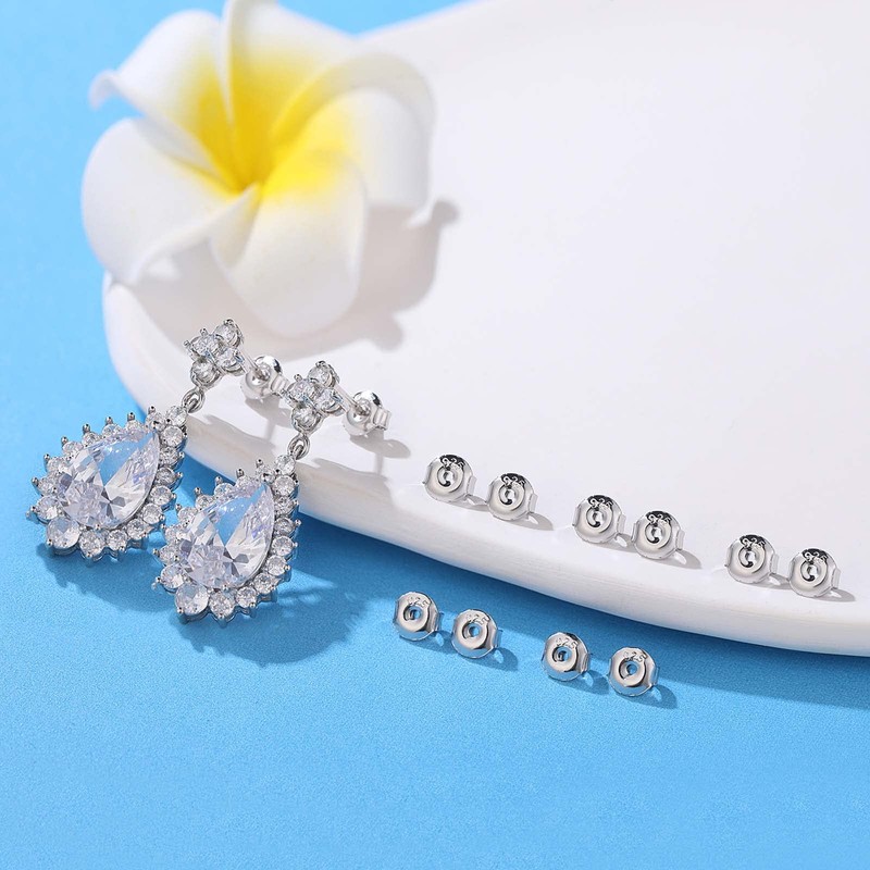 Earring Backs for Studs, Moconar 12PCS 925 Sterling Silver Earring