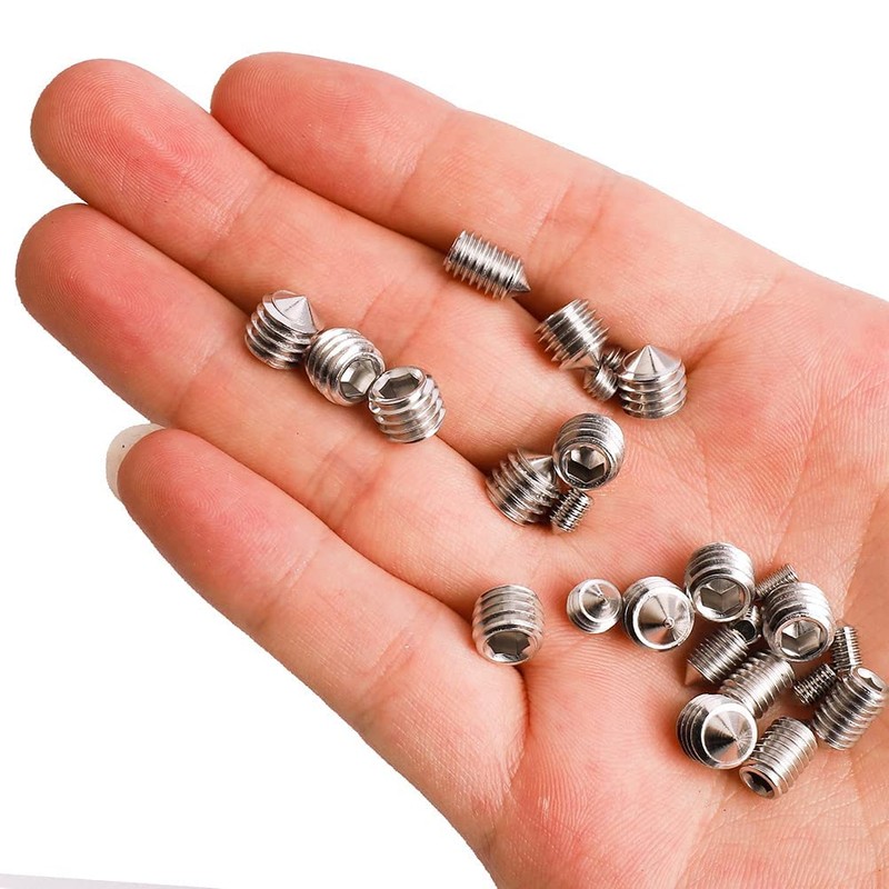 200 Pieces Cone Point Grub Screws M3 M4 M5 M6
