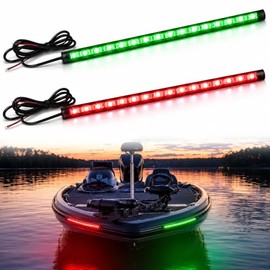 LED Navigation Lights - Bright Green & Red Bow Lights for Boats