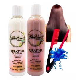 Helen Von Set 2 Keratinas Artesanal + 1 Peine Tenaza V Para Planchado