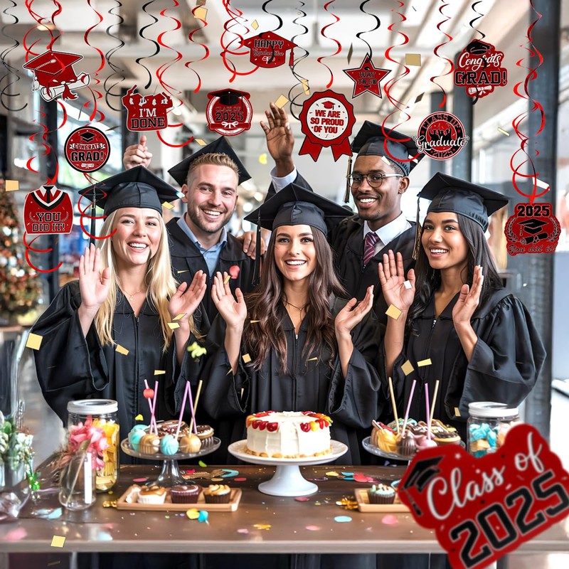 Graduation Hanging Swirls, Graduation Decorations Class of 2025, 30 PCS