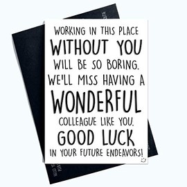 Colleague Leaving Card New Job Card Coworker Leaving Good Luck Congrats New Job Goodbye Leaving Job Wonderful Colleague Work Friend PC614