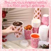 60 Pack Pink Christmas Disposable Coffee Cups with Lids 12