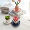 Plant Saucer Blue Ceramic Deep Pot Tray 2 Pack 3.5-4