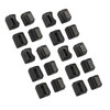 20 Pcs Chair Leg Floor Protector Rectangular Transparent Black Felt