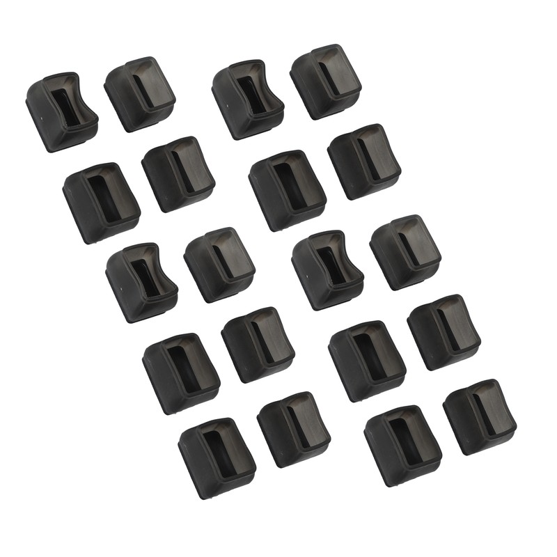 20 Pcs Chair Leg Floor Protector Rectangular Transparent Black Felt