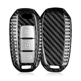 T-carbon Key Fob Cover with Keychain fits Infiniti QX60 2023;Real Carbon Fiber Key Fob Case Shell Protector Fits Infiniti Q50 Q60 2022 2024 QX50 QX55 QX60 Smart Remote Keyless Entry Accessories Black