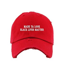 Made Ya Look Black Lives Matter Vintage Baseball Cap Embroidered Cotton Adjustable Distressed Dad Hat