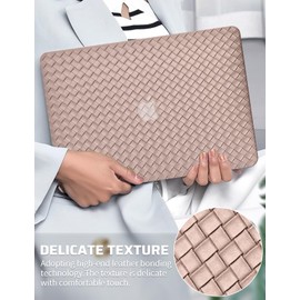 Seorsok Compatible for MacBook Pro 14 inch Case 2024-2021 M4 M3 Pro/Max A3112 A3185 A3401 A2918 A2992 M2 A2779 M1 A2442,Elegant Leather Plastic Hard Shell Case Transparent Keyboard Cover,Brown