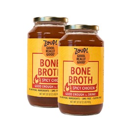 Spicy Chicken Bone Broth by Zoup! - Gluten Free, Non GMO, Fat Free Spicy Chicken Bone Broth (2-Pack)