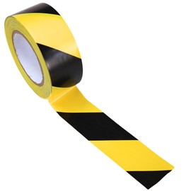 Harrier Hardware PVC Striped Safety Warning Adhesive Tape, Black & Yellow, 2" x 60 Yards