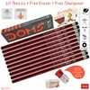 Doms A1 Traditional Hexagonal Easy Grip Pencils Eraser Sharpener Smooth
