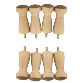 ZCZQC 8pcs Screw-on Coat Hanging Hook Wooden Coat Hooks Shaker Pegs Towel Hook Clothes Hanger Hooks 21x48mm with M4 Screws for Hanging Clothes Hats Towel etc