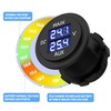 MICTUNING LED Digital Double Voltmeter, Round Panel Voltage Monitor Blue