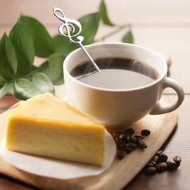 Music Note Spoon Stirring Spoon Coffee Spoon Stainless Steel Music Note Shape Ice Cream Dessert Scoop Creative Tableware (Silver)