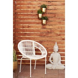 The Novogratz Metal Indoor Outdoor Wall Planter Indoor Outdoor Layered Hanging Planter, Plant Hanger 12" x 12" x 25", Gold