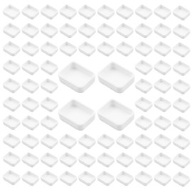WANDIC Empty Watercolour Paint Pans 100 Pieces White 1ml Paint Pans Plastic Paint Cans for DIY Watercolor Oils Watercolor Pans Replacement