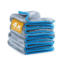 LICARGO® 4X Saugstarke Mikrofasertücher mit 1100 GSM - Lackschonend Dank ultraweicher Mikrofaser - fusselfreie Poliertücher - Microfasertuch Autopflege, Mikrofasertücher Auto Polieren - 40x40cm