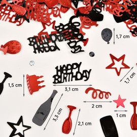 GoldRock Happy Birthday Confetti Birthday, Scatter Decoration Birthday Black Red, Confetti Table Decoration Birthday Girl, Birthday Decoration Table, Streamers Birthday, Happy Birthday Decoration for